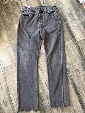 501 Levi’s Straight Leg Washed Black Denim Jeans